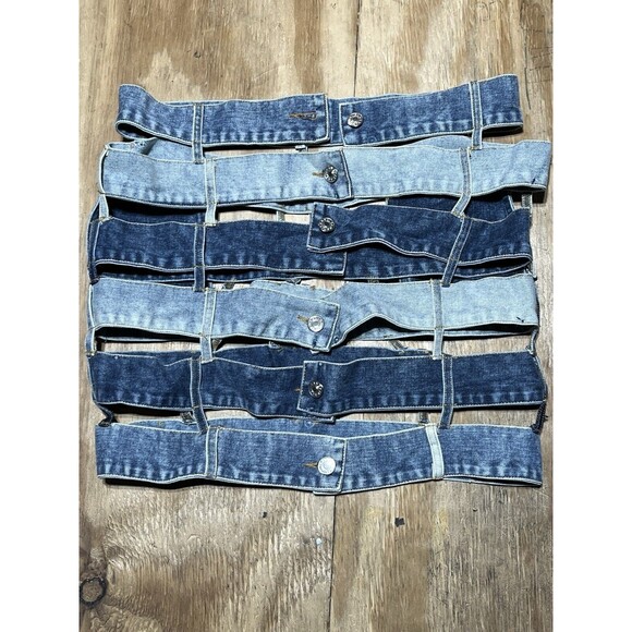 I Love DIY Denim Skirt Women Medium Casual Jean Cotton Denim Mini @D3 Blue - Picture 1 of 5